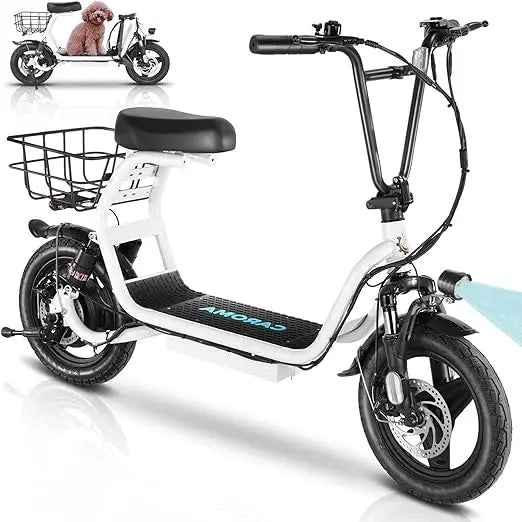 1200W Adult Peak Electric Scooter, 14 Inch Fat Tire, 500Wh Battery, 30 Mile Range, 20MPH Speed, Foldable Electric Scooter