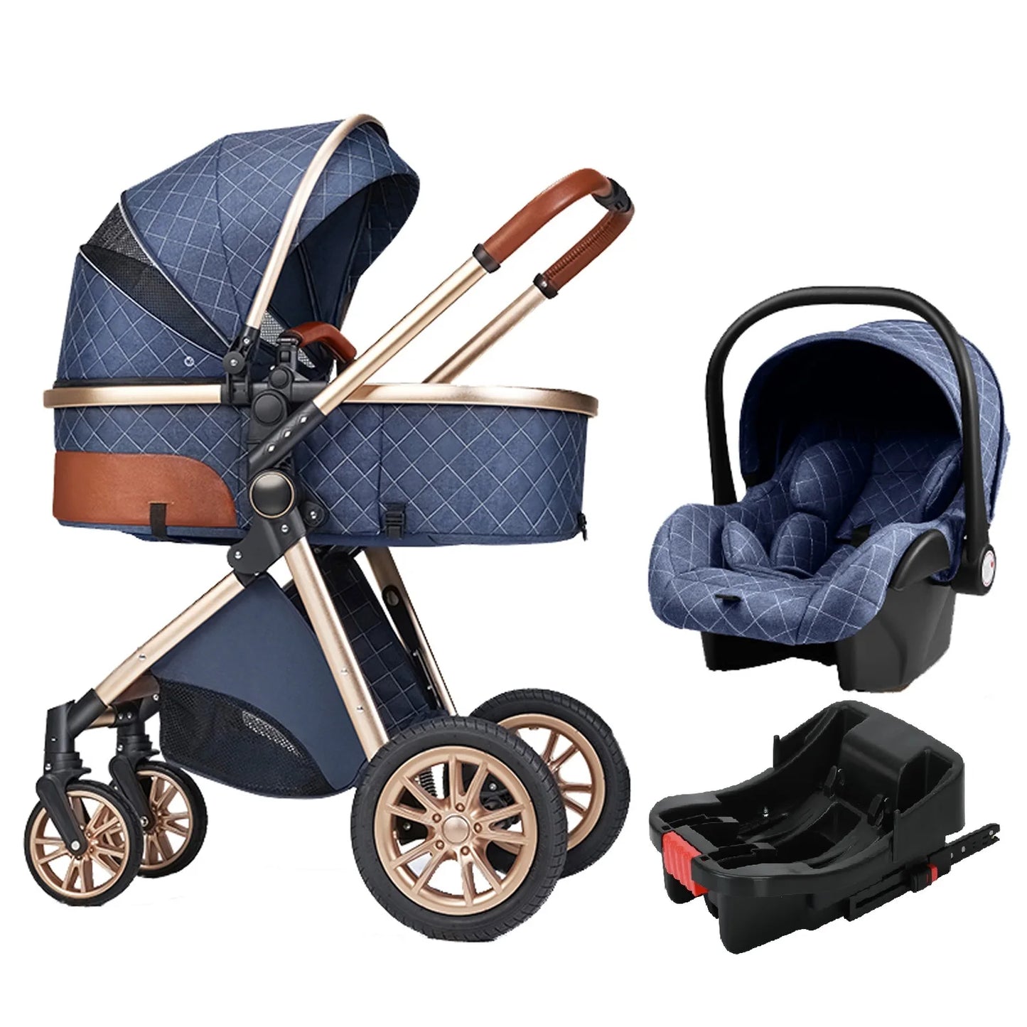 Luxury Portable Travel Pram 3 in 1Baby Stroller High Landscape Baby Pushchair Baby Travel Stroller