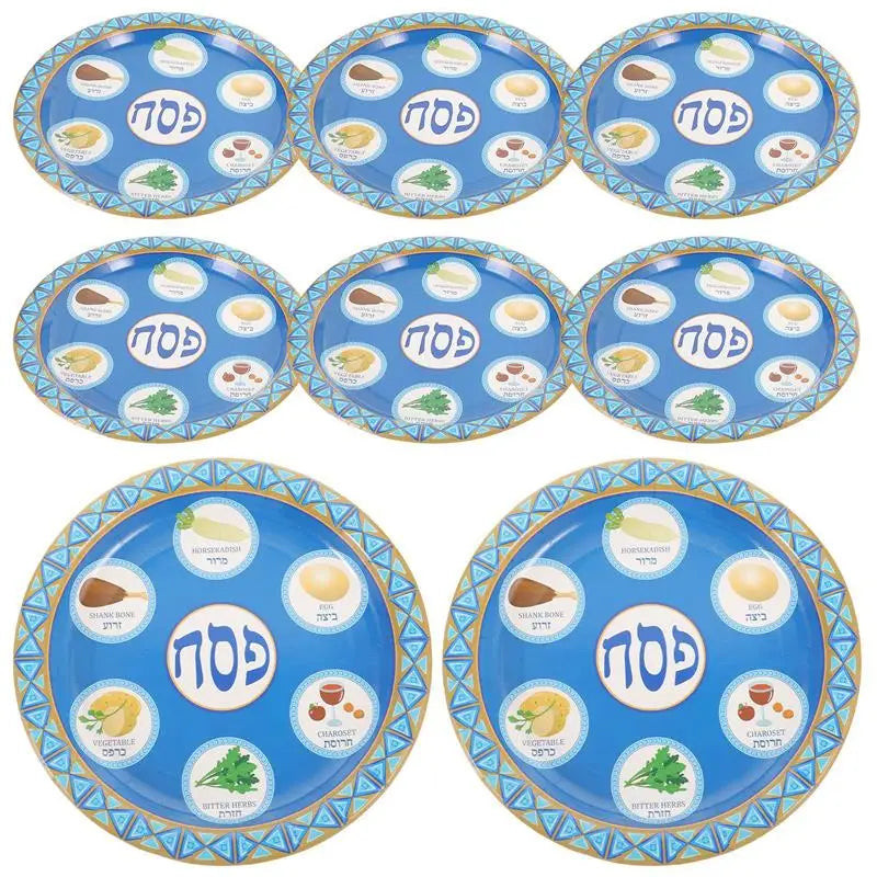 8pcs Paper Plates Disposable Tableware Jewish Passover Dinner Party Dinner