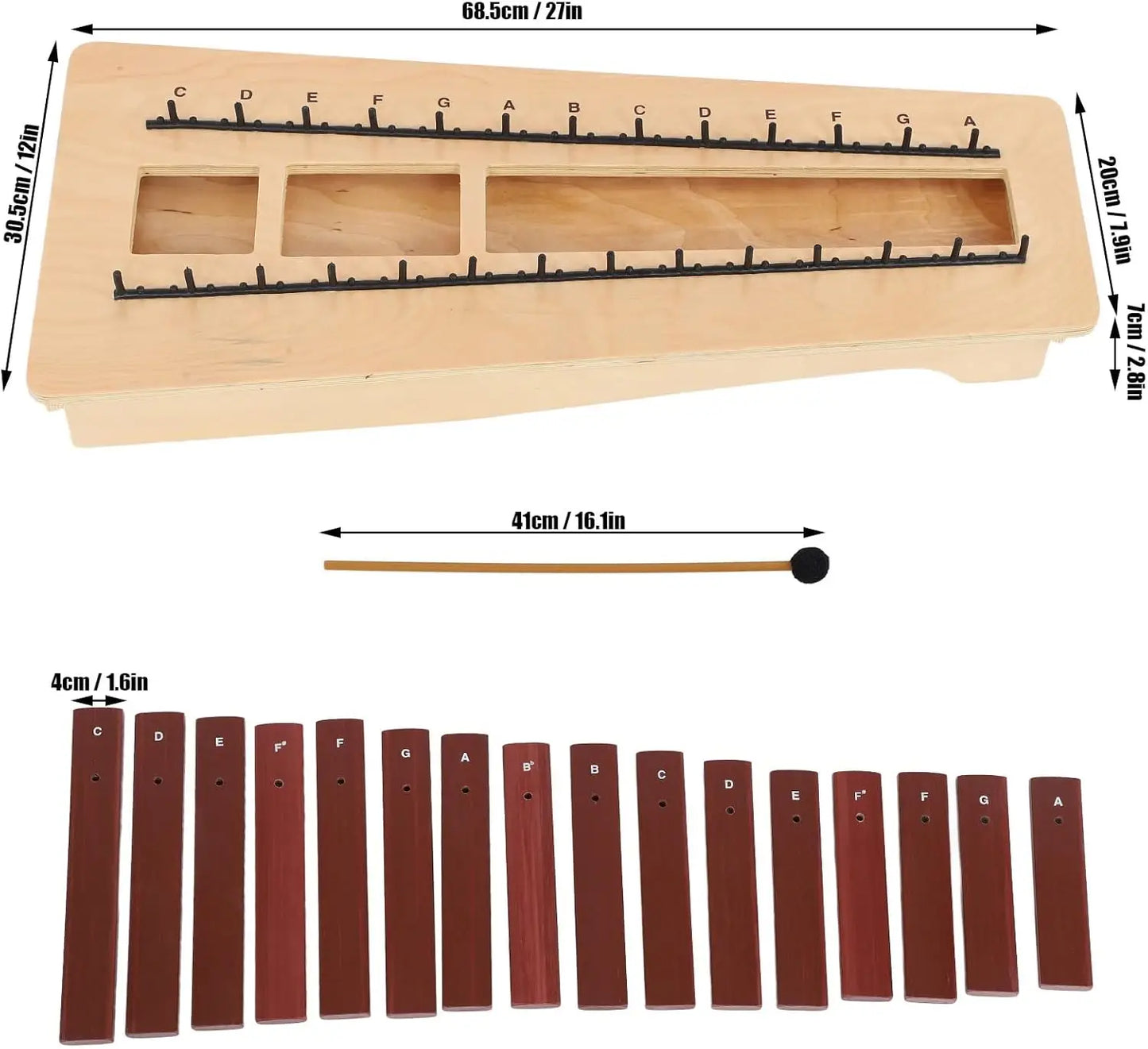 Orff Percussion Instrument, Loud Sound Musical Xylophone for Learning for Fun for Performance