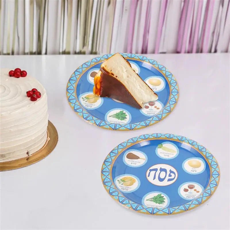 8pcs Paper Plates Disposable Tableware Jewish Passover Dinner Party Dinner