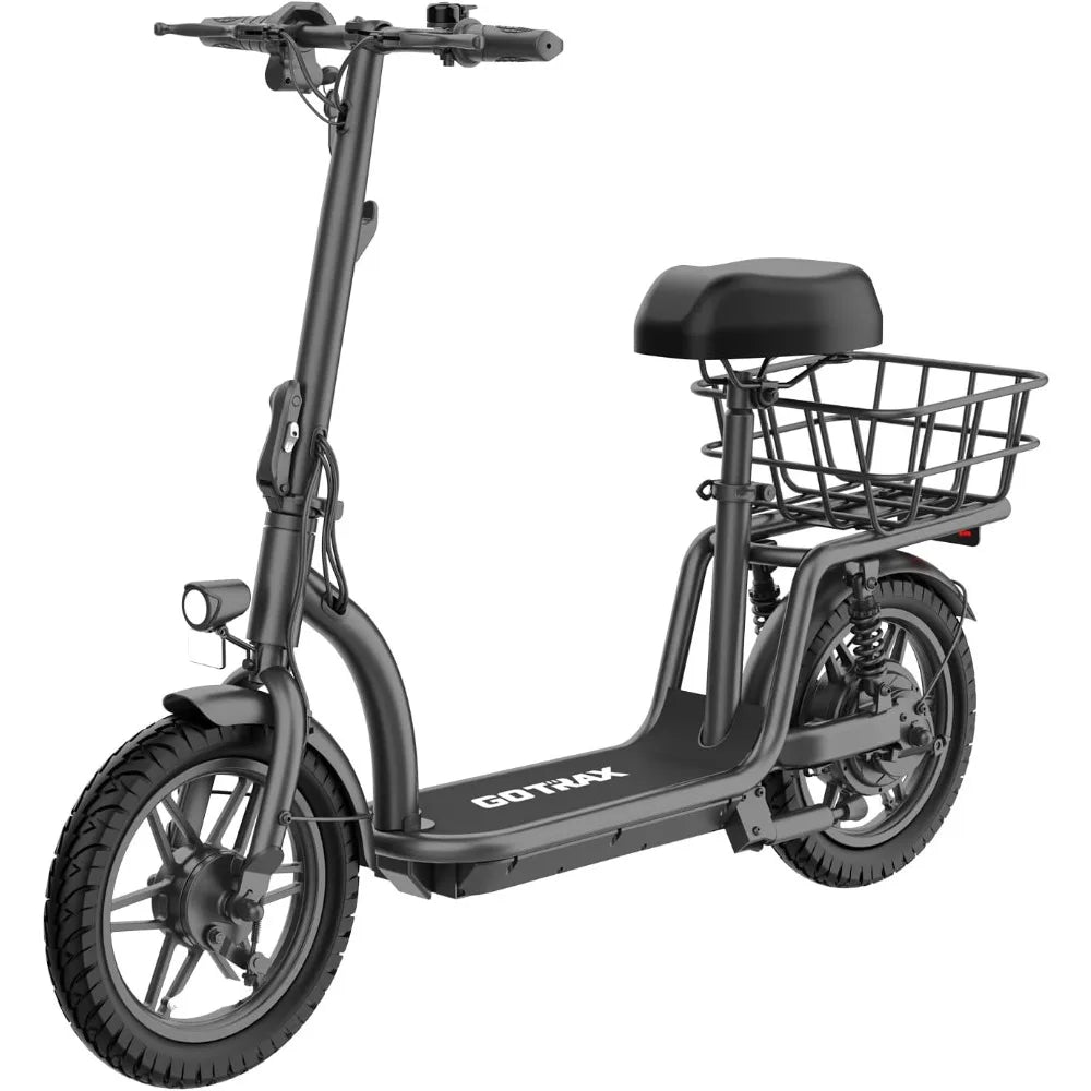 Scooter with Seat for Adult, Max 16-25miles Range, 15.5-20mph Power by 350W-500W Motor,