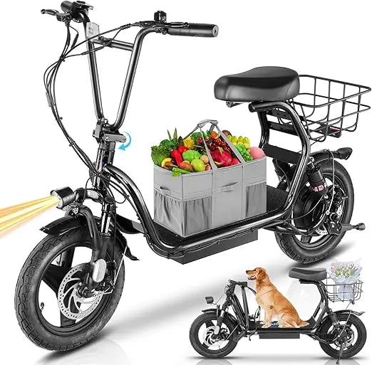 1200W Adult Peak Electric Scooter, 14 Inch Fat Tire, 500Wh Battery, 30 Mile Range, 20MPH Speed, Foldable Electric Scooter