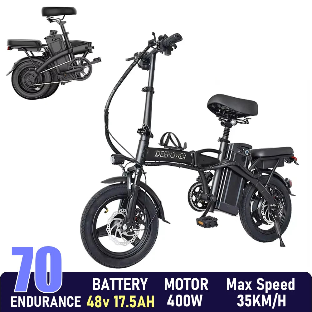 ZPW Ebike K100 400W 48V 30AH Electric bike Adult Fat Tire Folding Electric Bicycle City Commuter