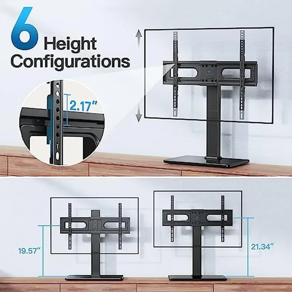 Universal Swivel Tabletop TV Stand Mount 37-75 Inch LCD OLED Flat/Curved Screen TV