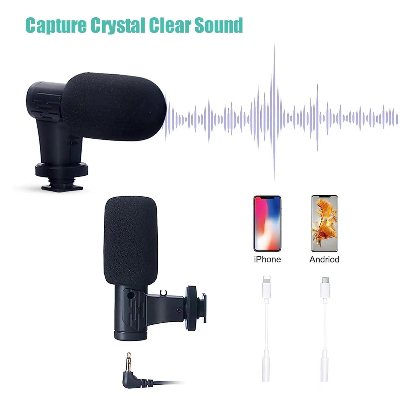 Smartphone Vlogging Kit for iPhone Android with Tripod Mini Microphone Starter Vlog kit