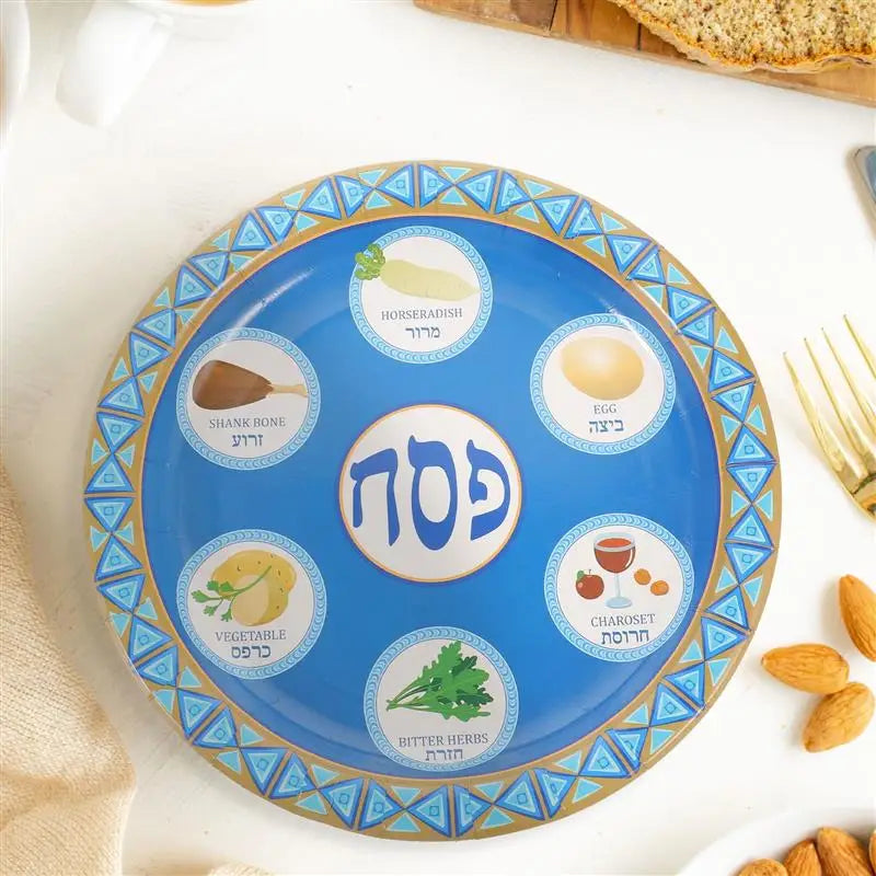 8pcs Paper Plates Disposable Tableware Jewish Passover Dinner Party Dinner