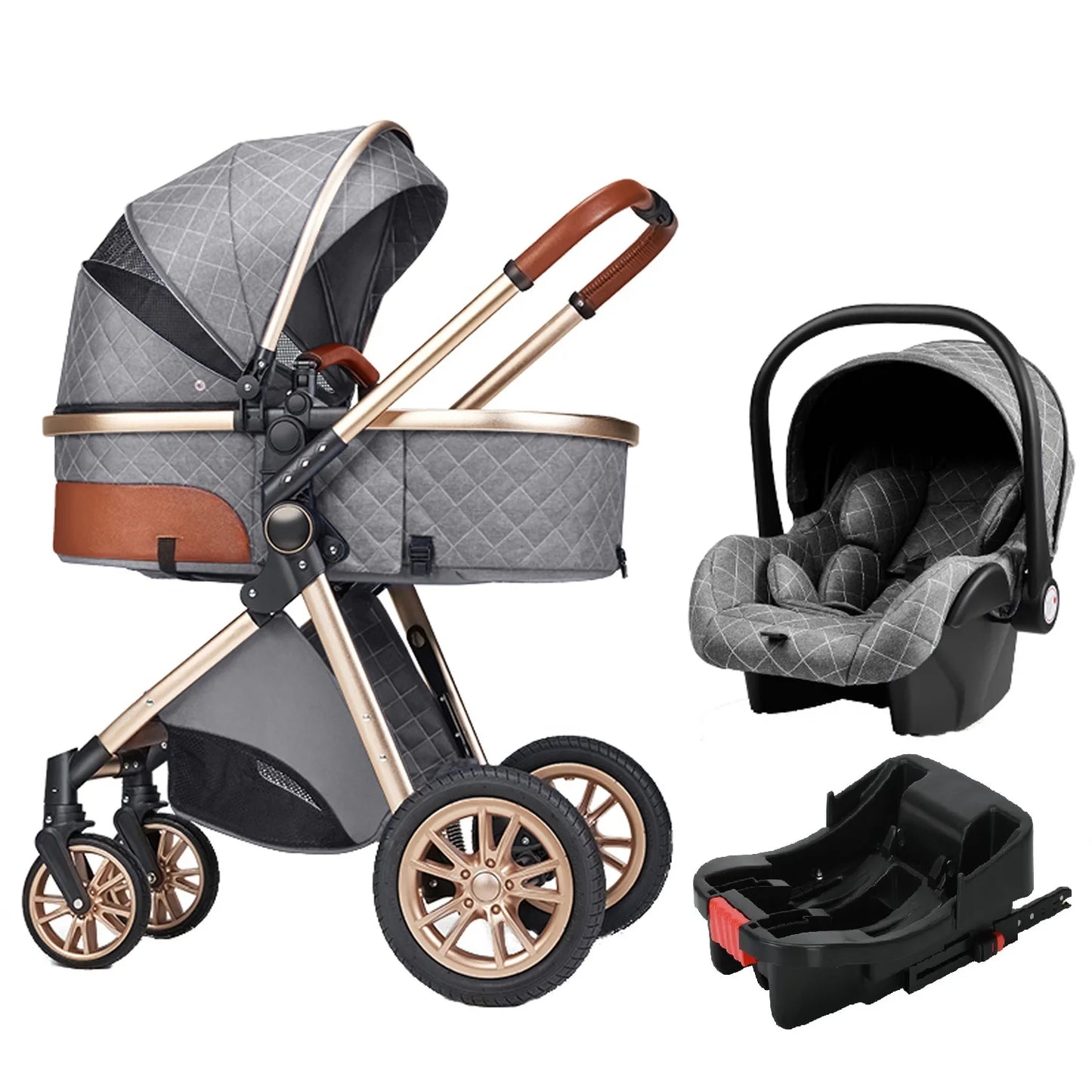 Luxury Portable Travel Pram 3 in 1Baby Stroller High Landscape Baby Pushchair Baby Travel Stroller