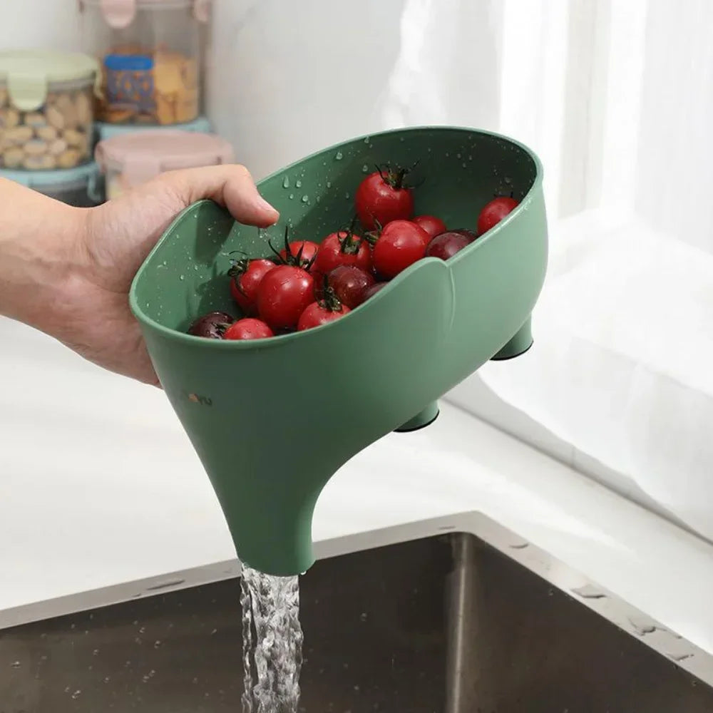 Sink Strainer Elephant Sculpt Leftover Drain Basket Fruit and Vegetable Washing Basket