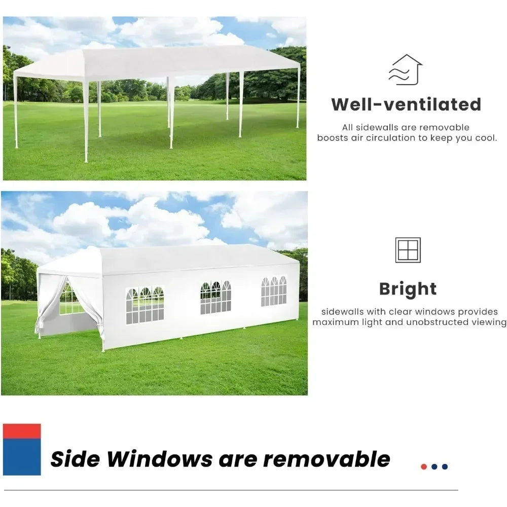 Party Tent Wedding Patio Gazebo Outdoor Carport Canopy Shade with Side 8 Removable Walls