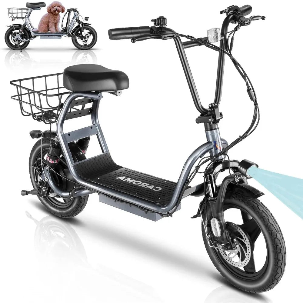 1200W Adult Peak Electric Scooter, 14 Inch Fat Tire, 500Wh Battery, 30 Mile Range, 20MPH Speed, Foldable Electric Scooter