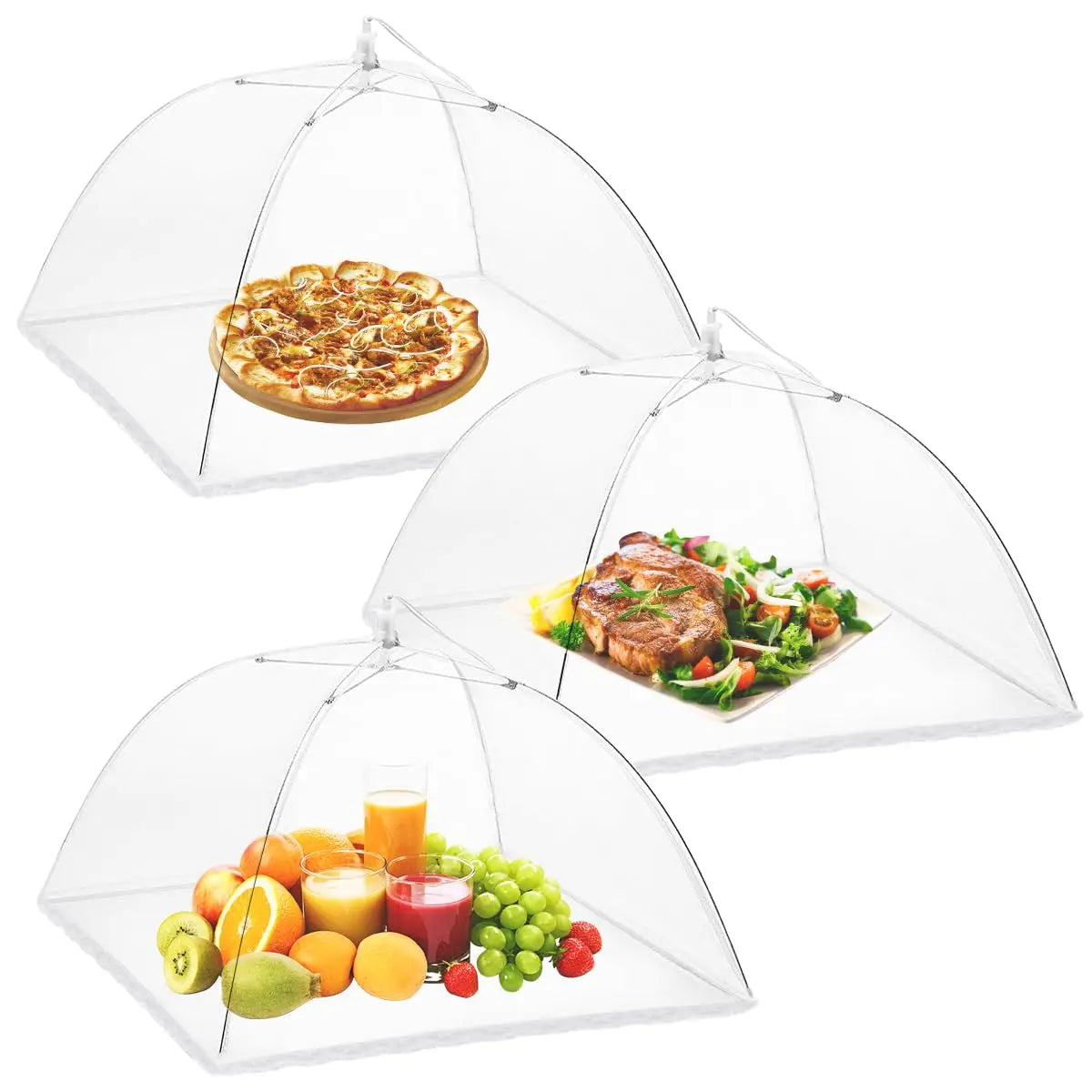 Picnic Food Covers for Outside Mesh: 3/6/12 Packs  - Collapsible Screen Umbrella Food Tent