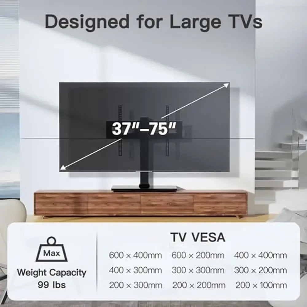 Universal Swivel Tabletop TV Stand Mount 37-75 Inch LCD OLED Flat/Curved Screen TV