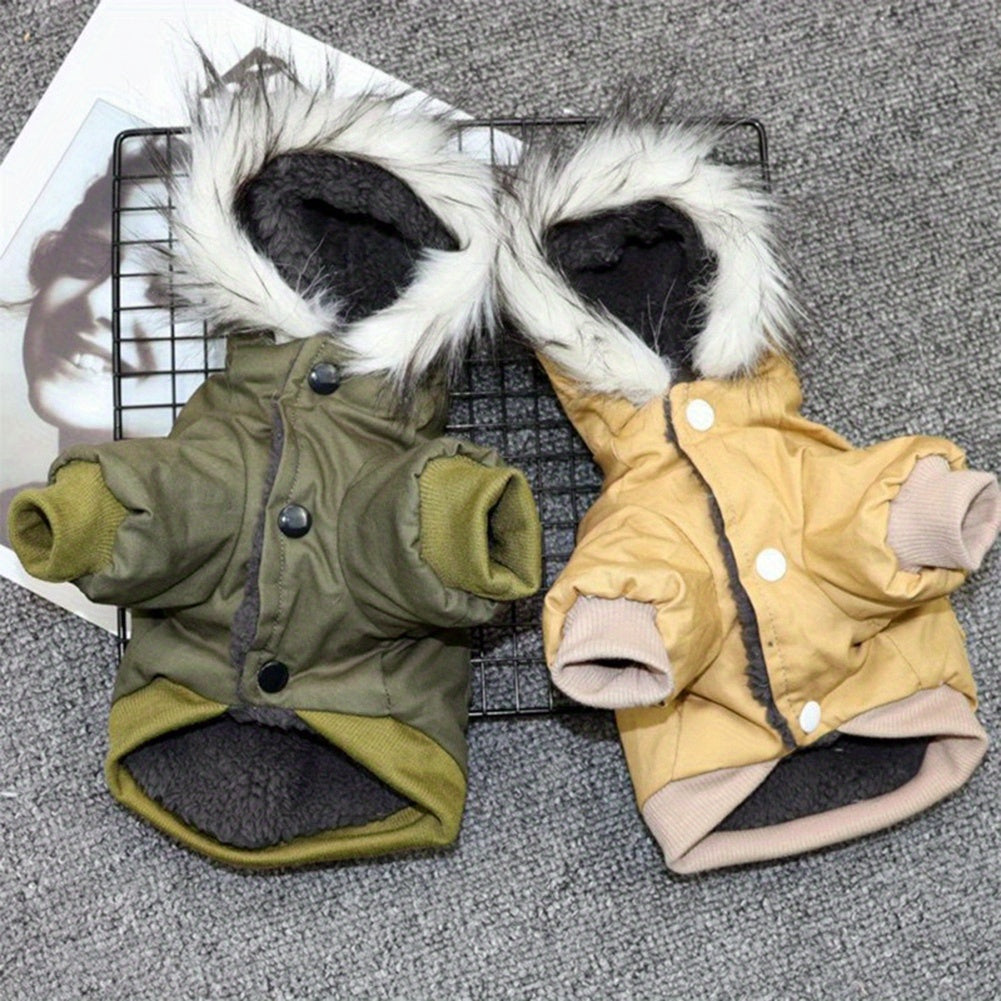 Winter Thicken Fleece Coats & Jackets for Small to Medium Dogs with Hood and Water-Resistant.