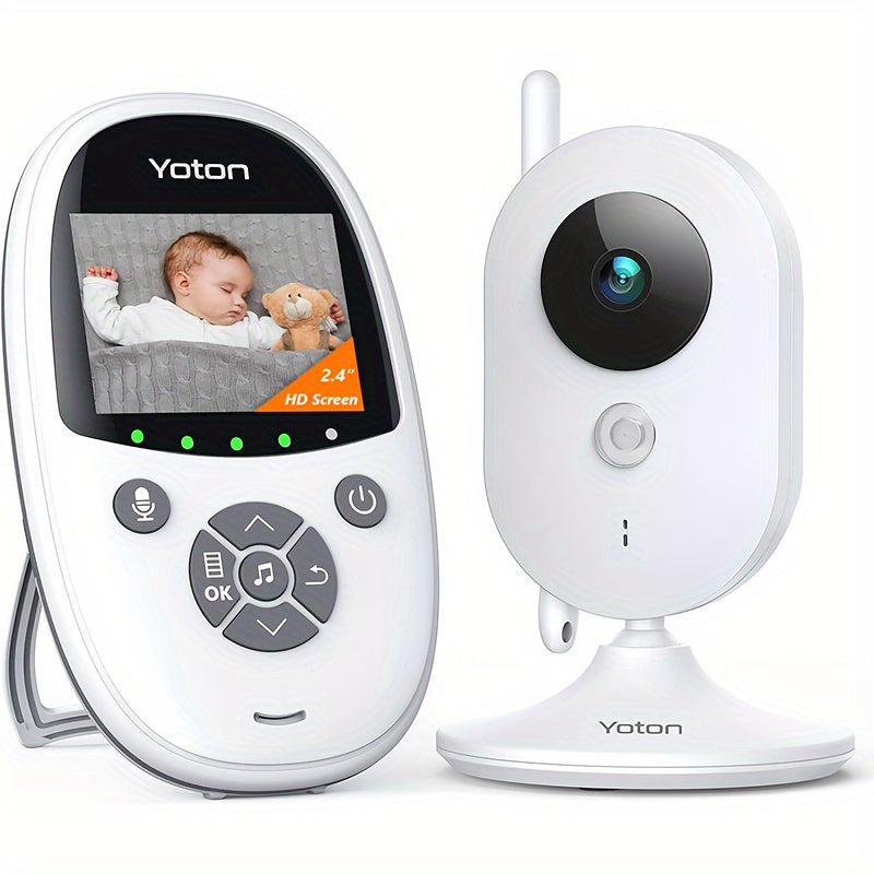 Baby Monitor With Camera Night Vision, 2.4" Screen, 2-way Talk, VOX Mode, Feeding Reminder Temperature Sensor And 8 Lullabies