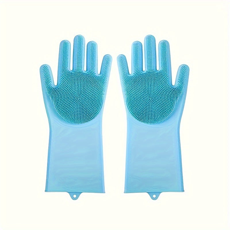 2 Pcs 2-in-1 Pet Dog Bath Gloves with Silicone Brush for Massage and Rubbing, Dog Bathing Supplies