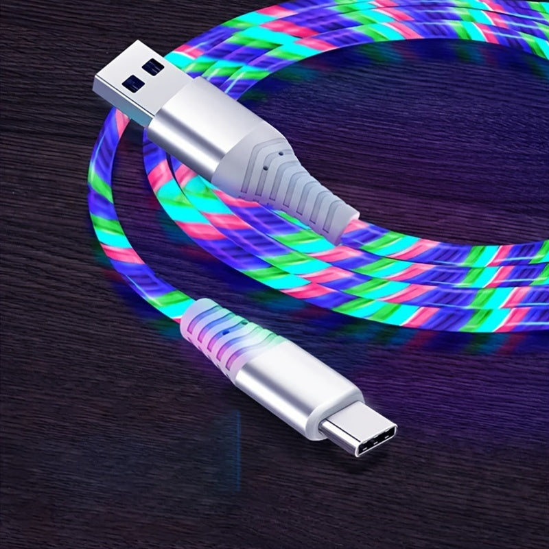 1pc LED Light-Up USB-C Charging Cable, 36V Max Voltage, No Battery Required