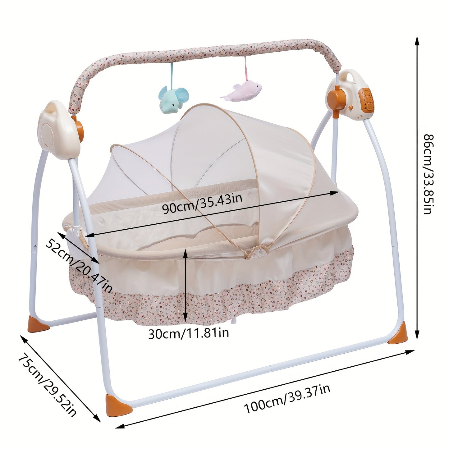 Electric Rocker Baby Swing Infant Cradle Bouncer Folding Bed (battery Is Not Included)