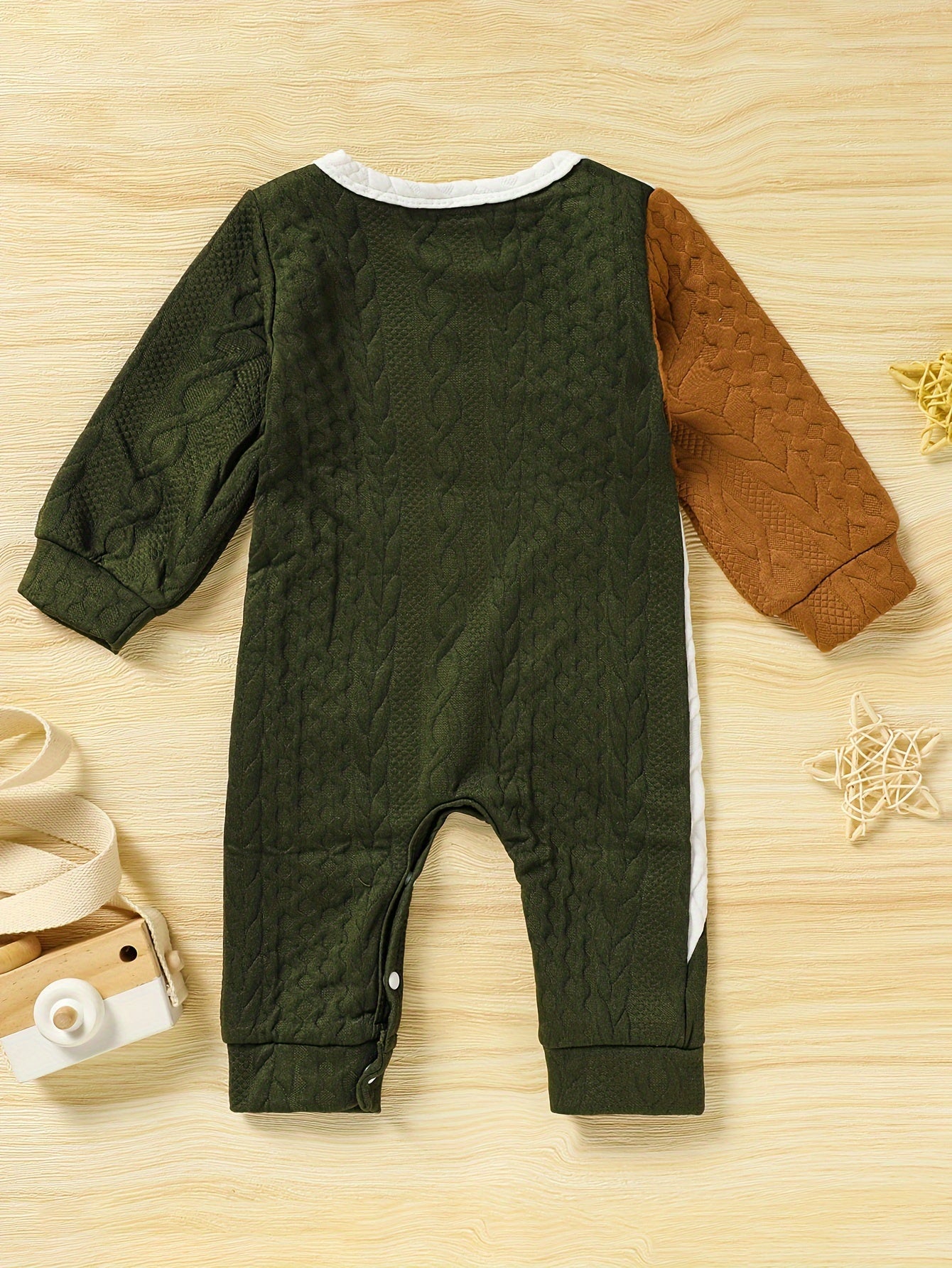 Baozi Clothing Baby Boy  Little Brother Color Block Romper Autumn Clothes