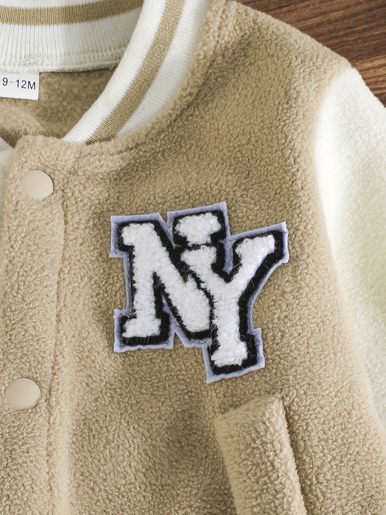 Infant Boys' Color Block Baseball Jacket with Pockets and Bear Patch Sweatpants Set