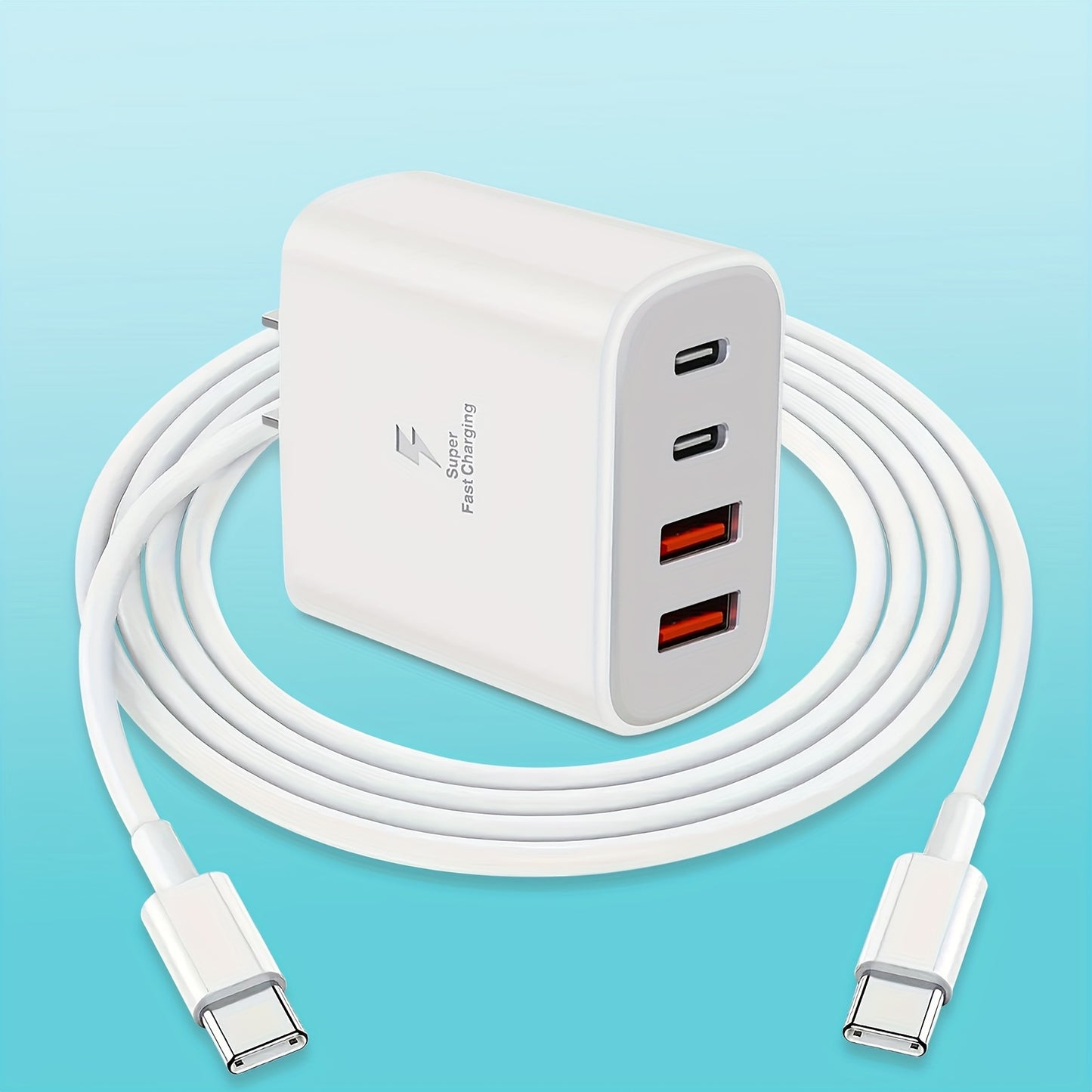 4FT Super Fast Charging Cable - High-Speed USB C Wall Charger for iPhone 15 and iPad