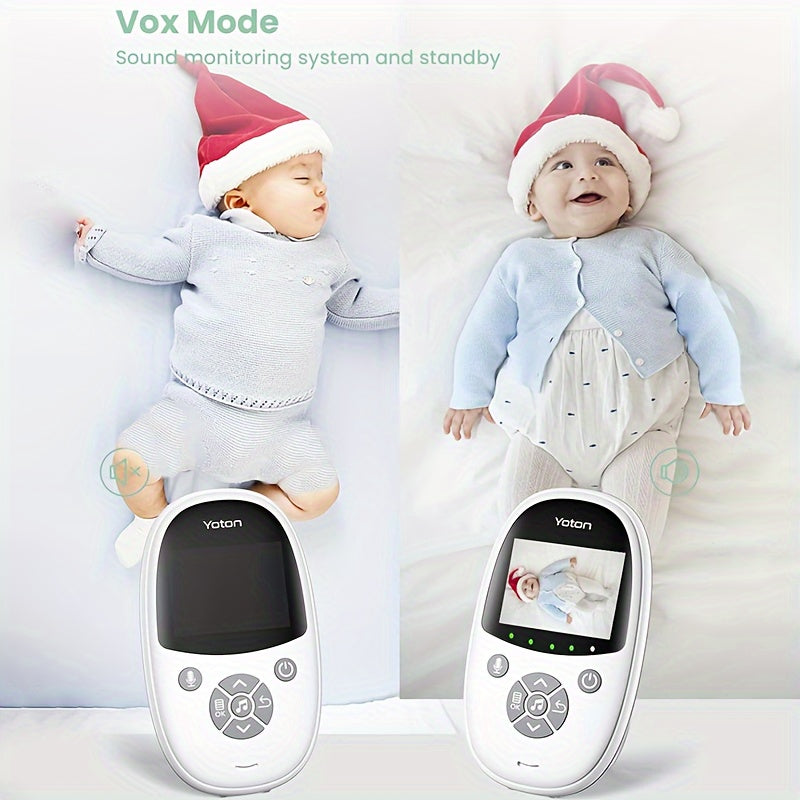 Baby Monitor With Camera Night Vision, 2.4" Screen, 2-way Talk, VOX Mode, Feeding Reminder Temperature Sensor And 8 Lullabies