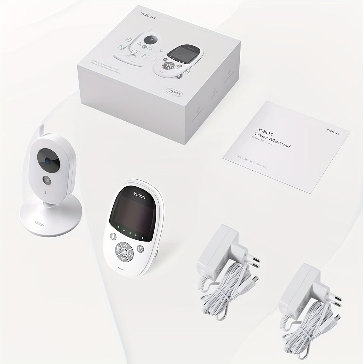 Baby Monitor With Camera Night Vision, 2.4" Screen, 2-way Talk, VOX Mode, Feeding Reminder Temperature Sensor And 8 Lullabies