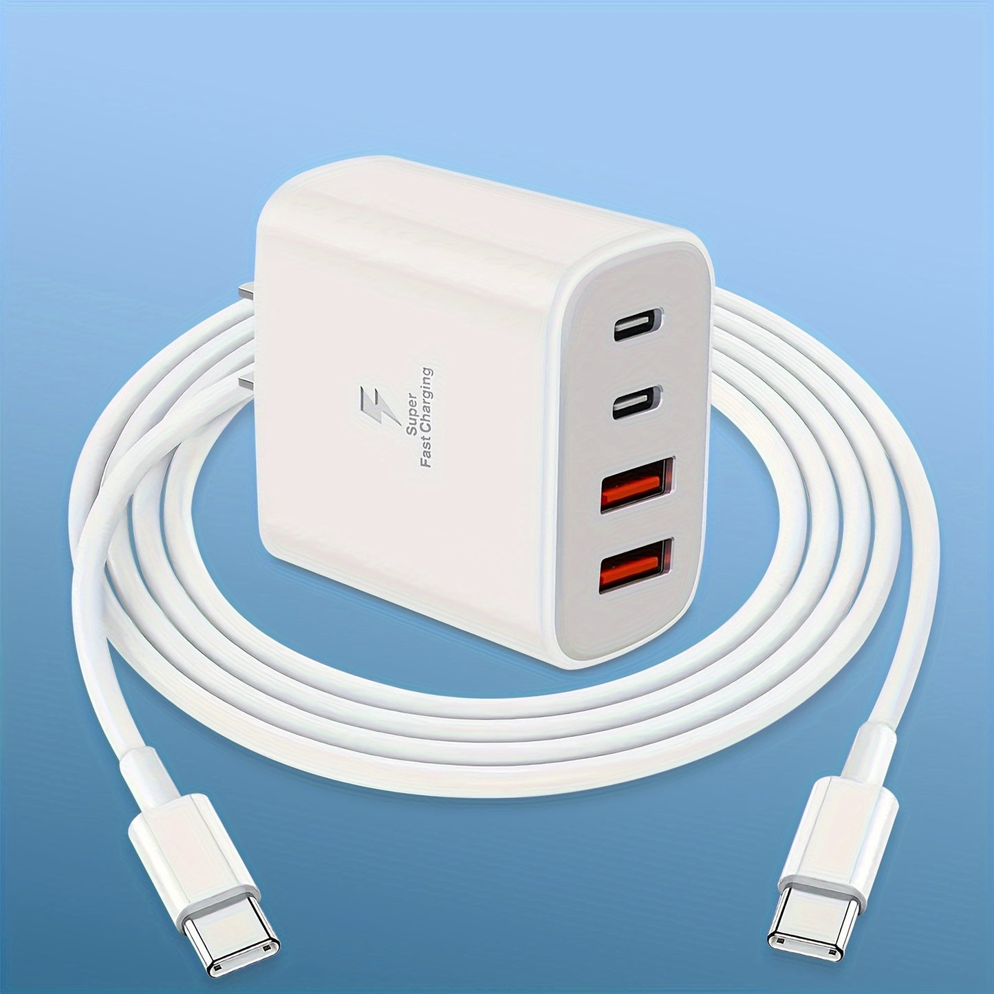 4FT Super Fast Charging Cable - High-Speed USB C Wall Charger for iPhone 15 and iPad