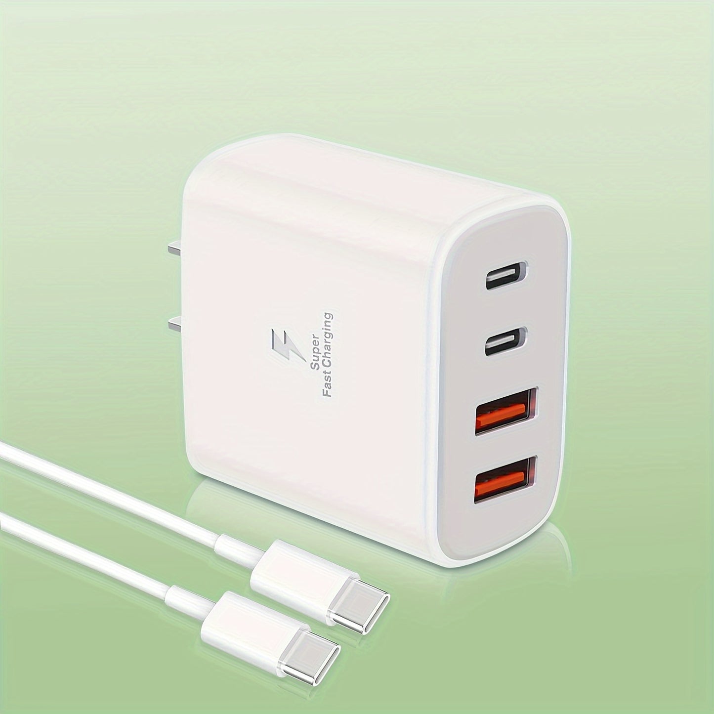 4FT Super Fast Charging Cable - High-Speed USB C Wall Charger for iPhone 15 and iPad