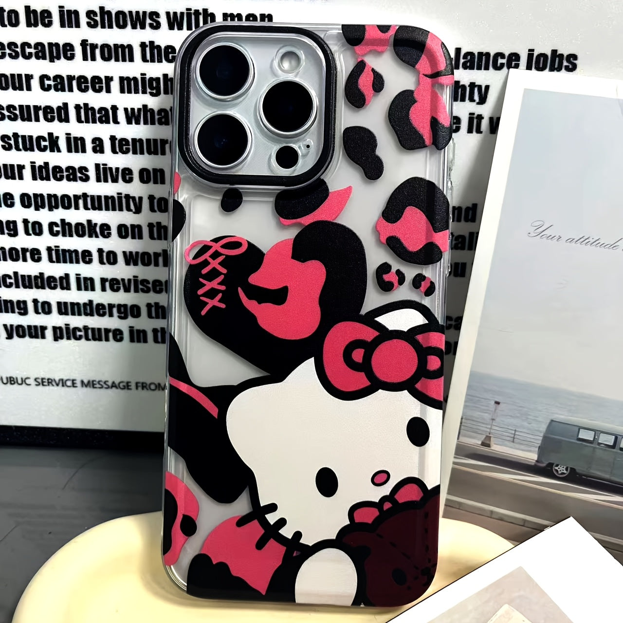 Sanrio Leopard Print Style Hellokitty - Anti Fall And Shockproof Transparent Phone Cases Suitable for Iphone