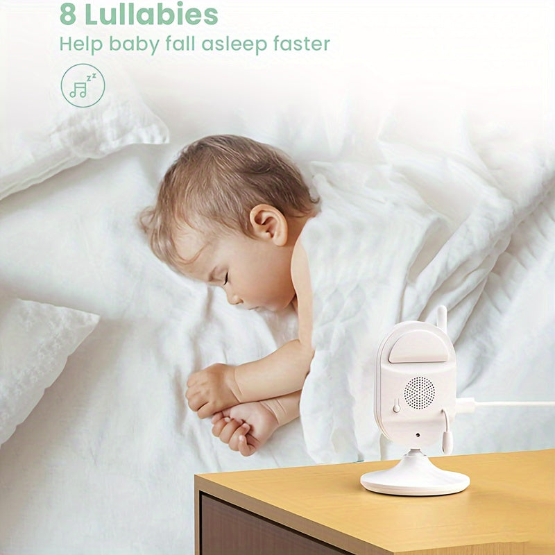 Baby Monitor With Camera Night Vision, 2.4" Screen, 2-way Talk, VOX Mode, Feeding Reminder Temperature Sensor And 8 Lullabies