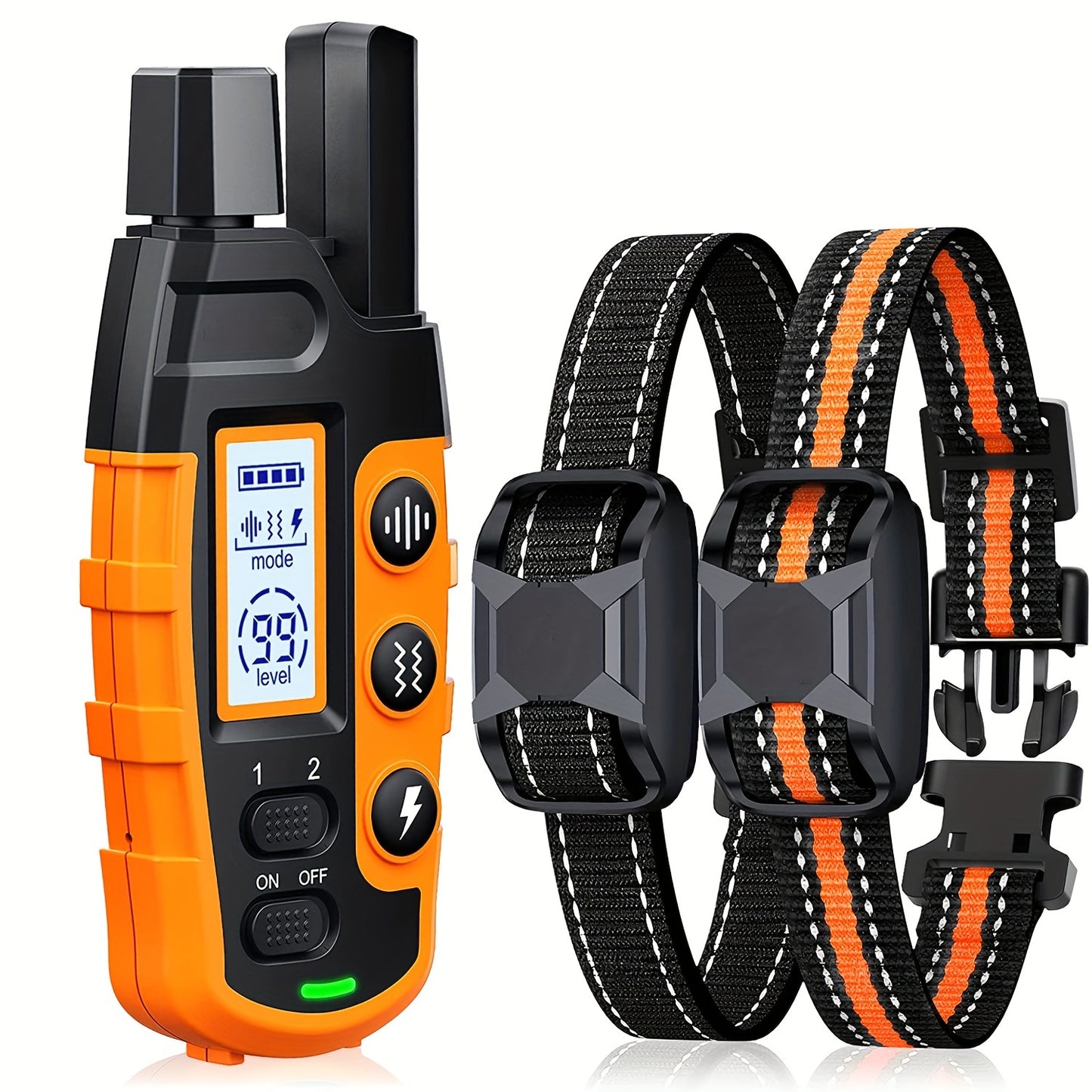 3300ft Rechargeable Waterproof Training Collars with Adjustable Nylon Strap, for 5-150lbs dogs