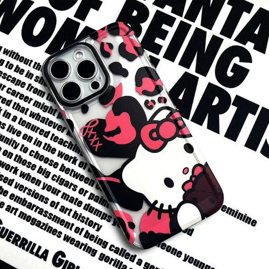 Sanrio Leopard Print Style Hellokitty - Anti Fall And Shockproof Transparent Phone Cases Suitable for Iphone