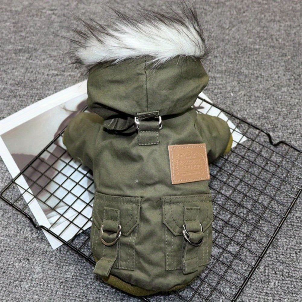 Winter Thicken Fleece Coats & Jackets for Small to Medium Dogs with Hood and Water-Resistant.