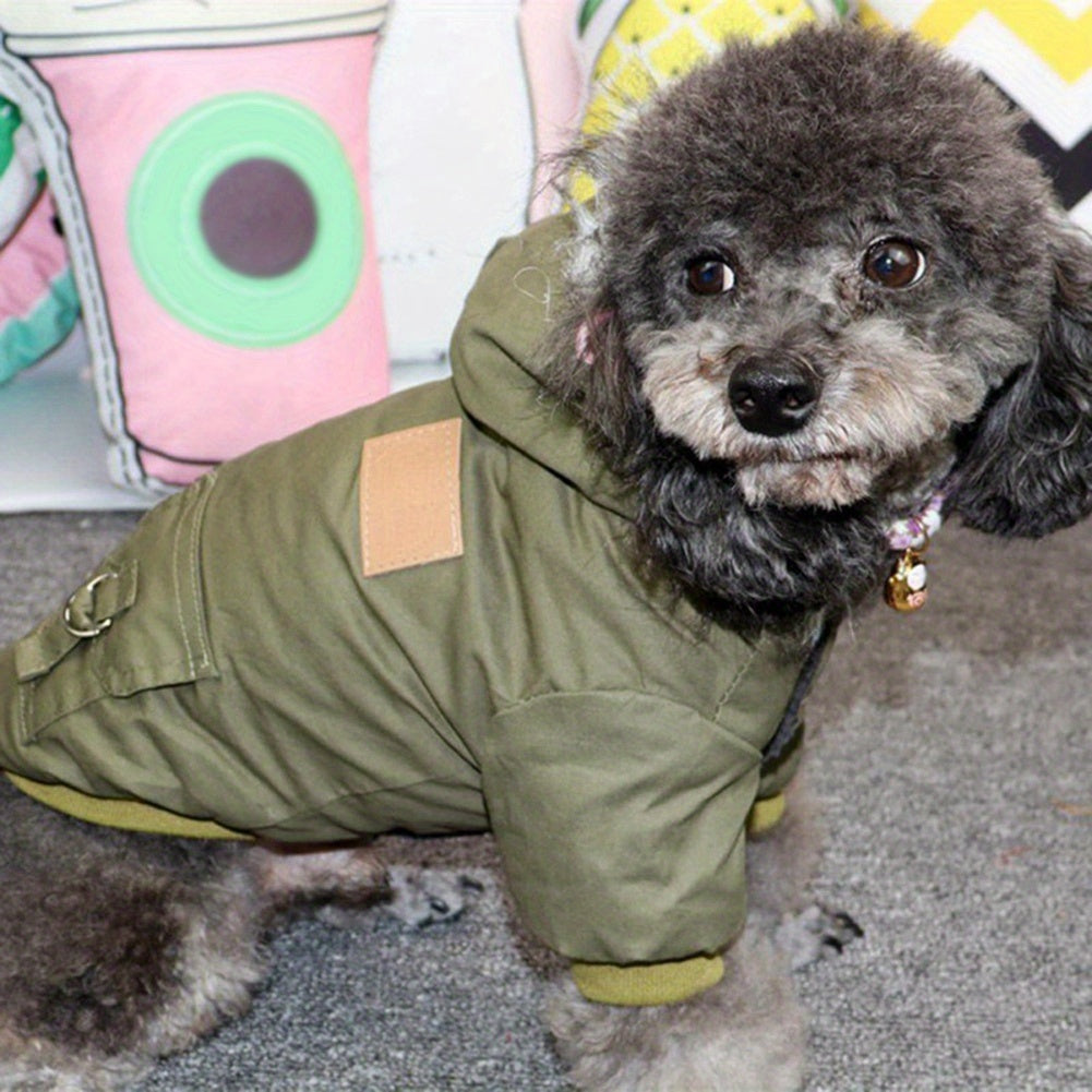 Winter Thicken Fleece Coats & Jackets for Small to Medium Dogs with Hood and Water-Resistant.