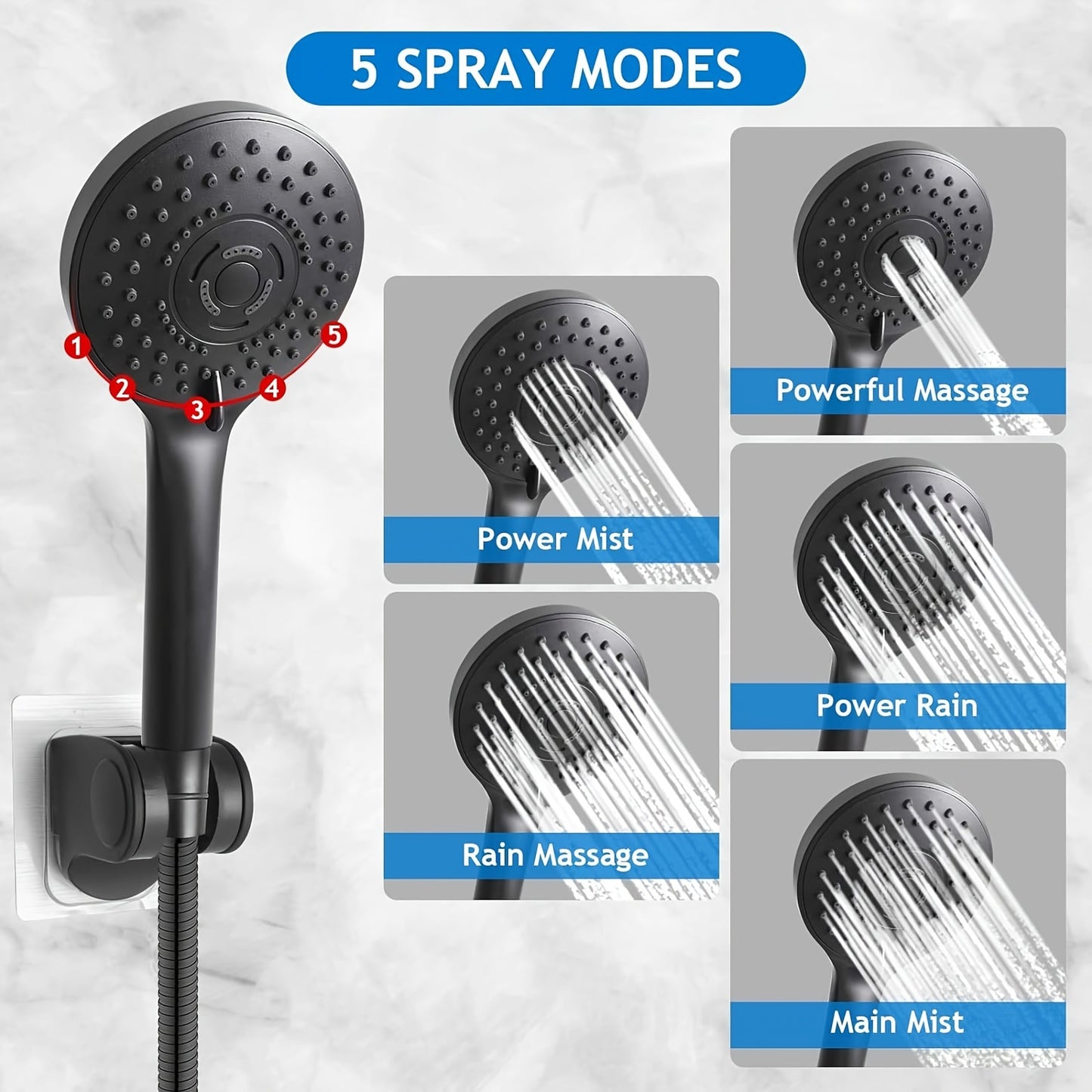 12-Inch Luxury All-Metal 3-Way Rainfall Shower Head